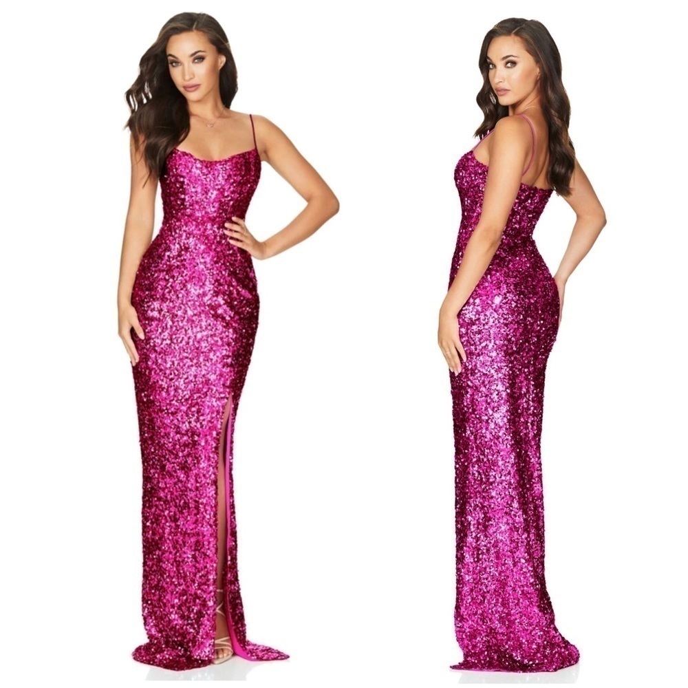NWT Nookie Confetti Sequin Maxi Dress in Cherry Size Small Retail $389